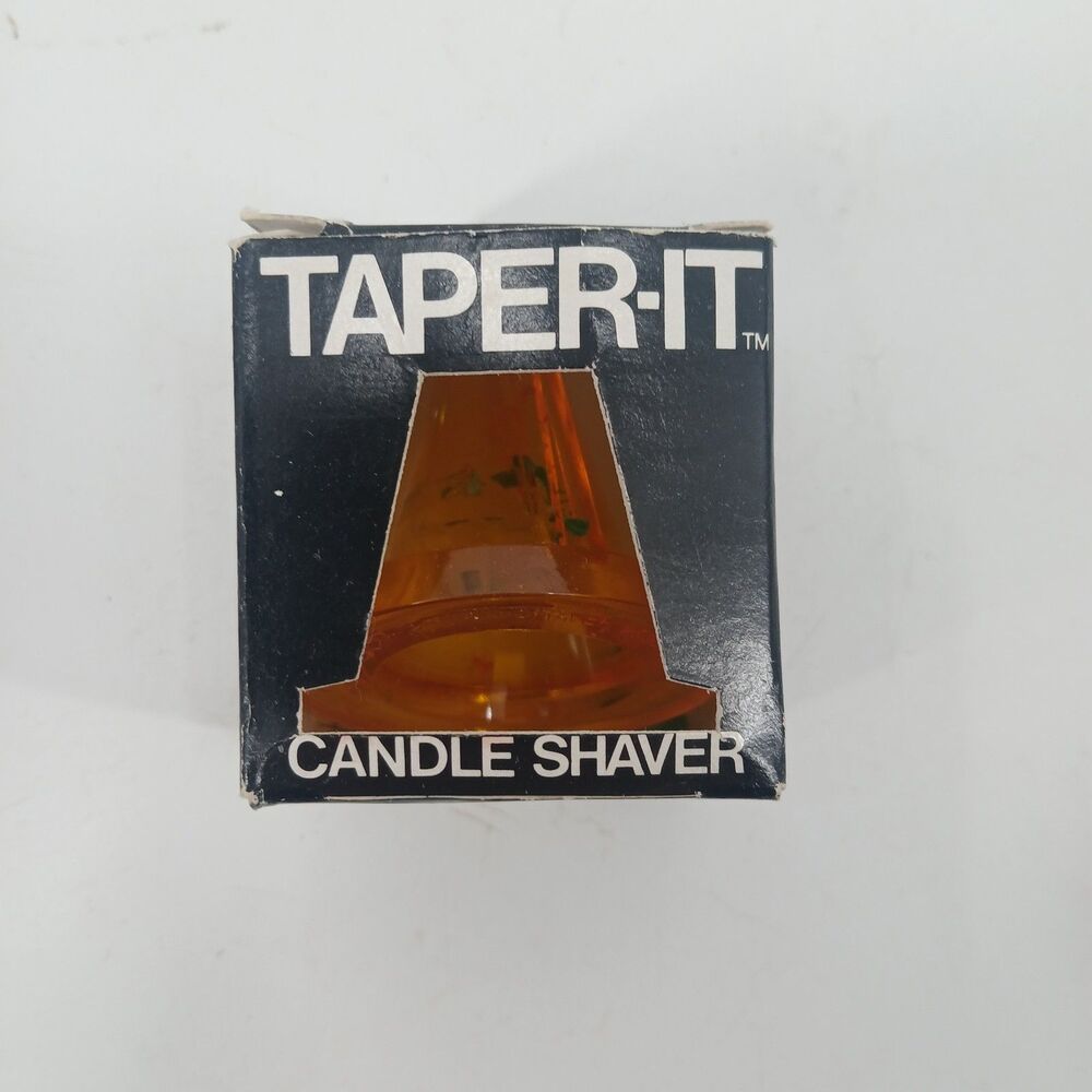 Vintage Taper-It Candle Shaver Amber Plastic Taper Shaper Tool Boxed